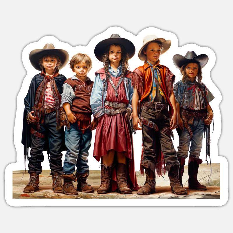 Cowboy oder Sheriff Faschingsverkleidung Sticker Größe S (10 x 10 cm)