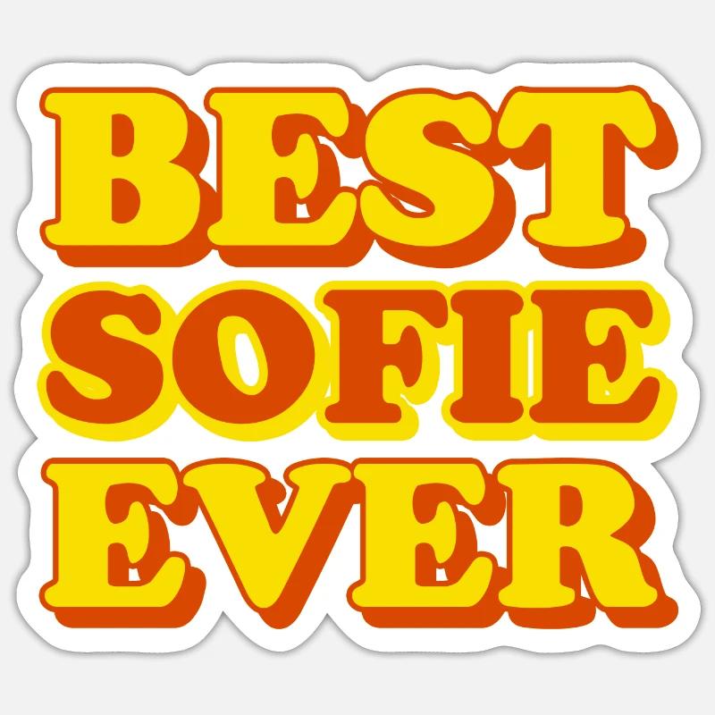 Sofie Prénom Drôle Cadeau - Sticker taille S (10 x 10 cm) - blanc mat