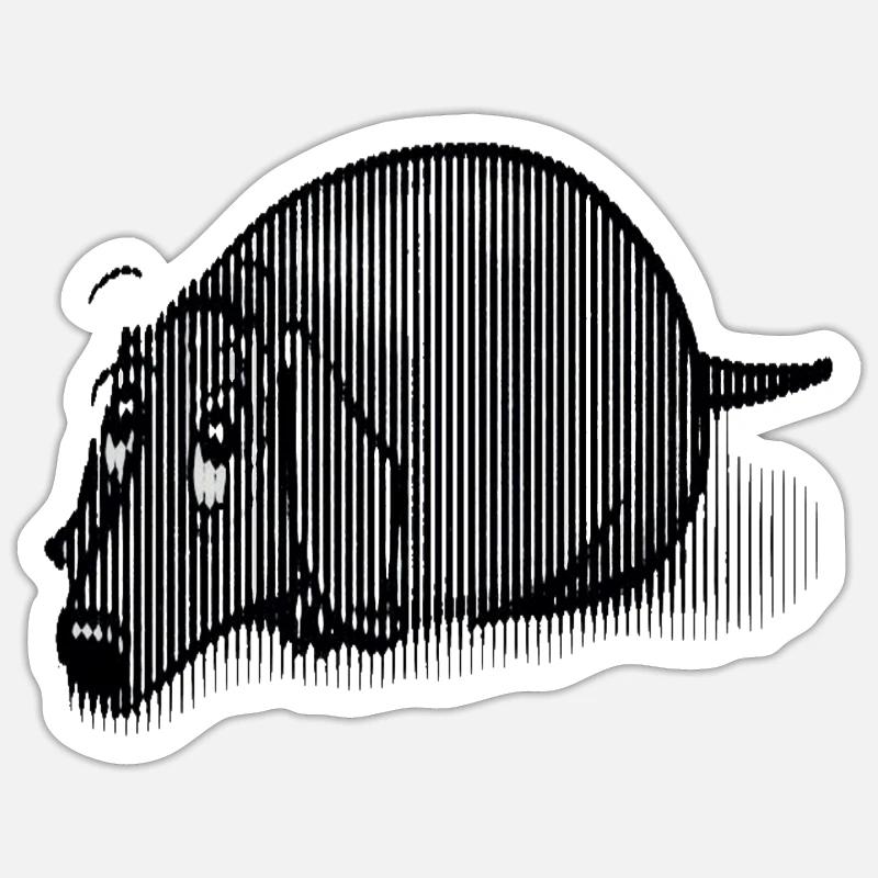 Schwarzer Dackel - Sticker Größe S (10 x 10 cm) - Mattweiß