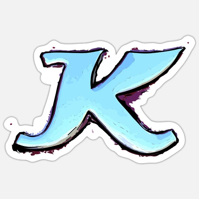 Buchstabe K - Sticker Größe S (10 x 10 cm) - Mattweiß