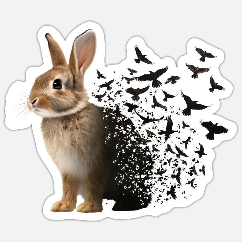 Rabbit - Sticker size S (10 x 10 cm) - white matte