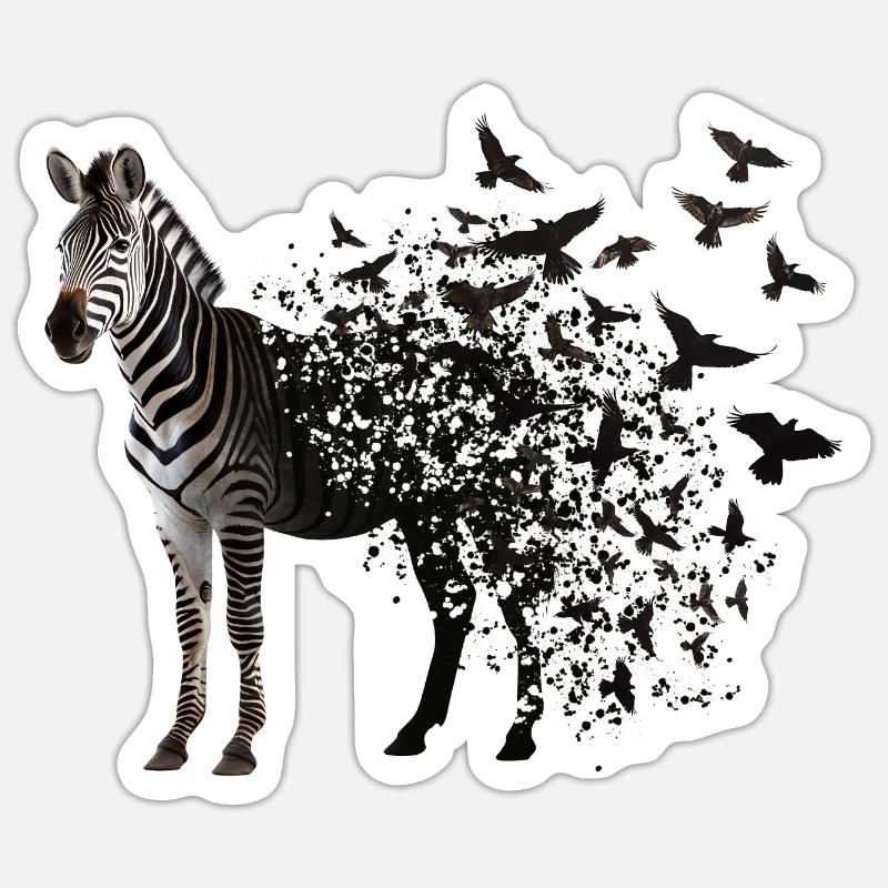 Zebra - Sticker size S (10 x 10 cm) - white matte