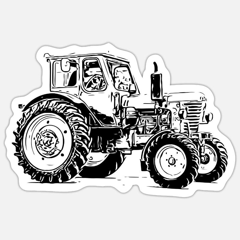 Biélorussie MTS 50 - Sticker taille S (10 x 10 cm) - blanc mat