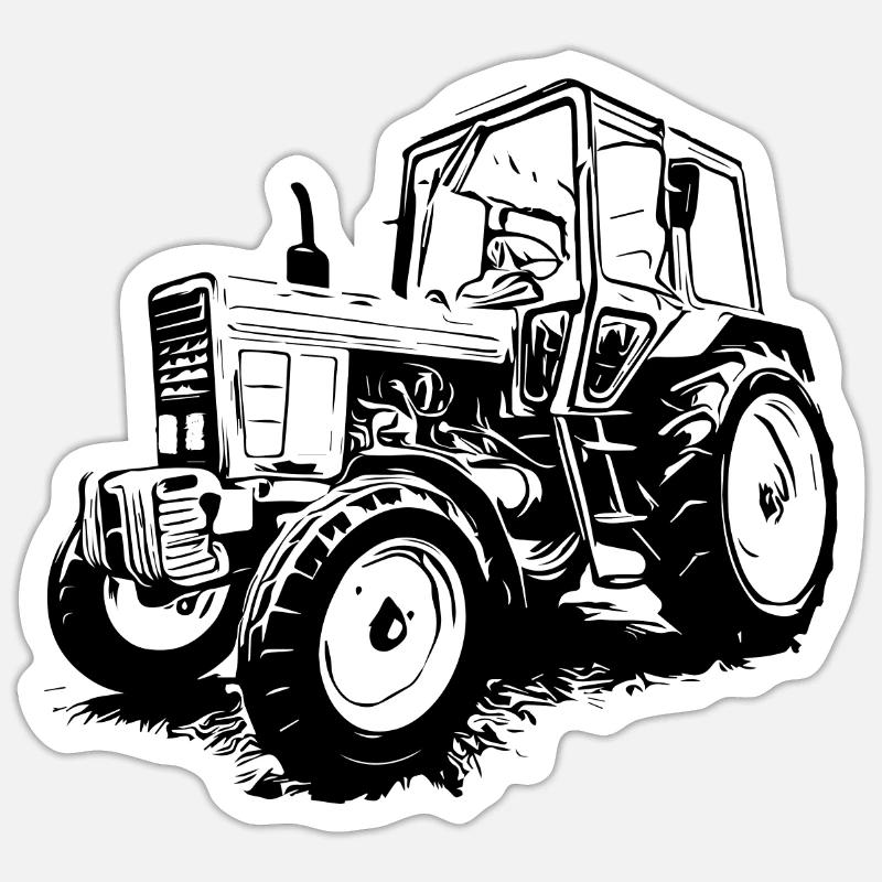 Biélorussie MTS 550 - Sticker taille S (10 x 10 cm) - blanc mat
