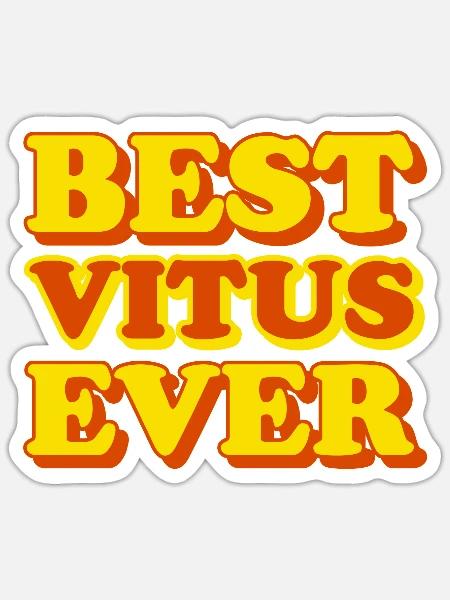 Vitus Vorname Lustiges Geschenk - Sticker Größe S (10 x 10 cm) - Mattweiß