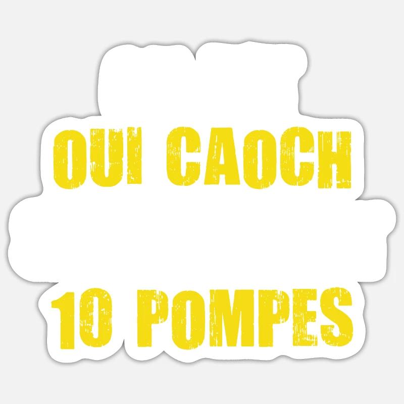 coach on dit oui coach sinon c'est 10 pompes - Sticker taille S (10 x 10 cm) - blanc mat