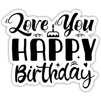 Birthday Queen 10 Happy Birthday - Sticker size S (10 x 10 cm) - white matte - Front