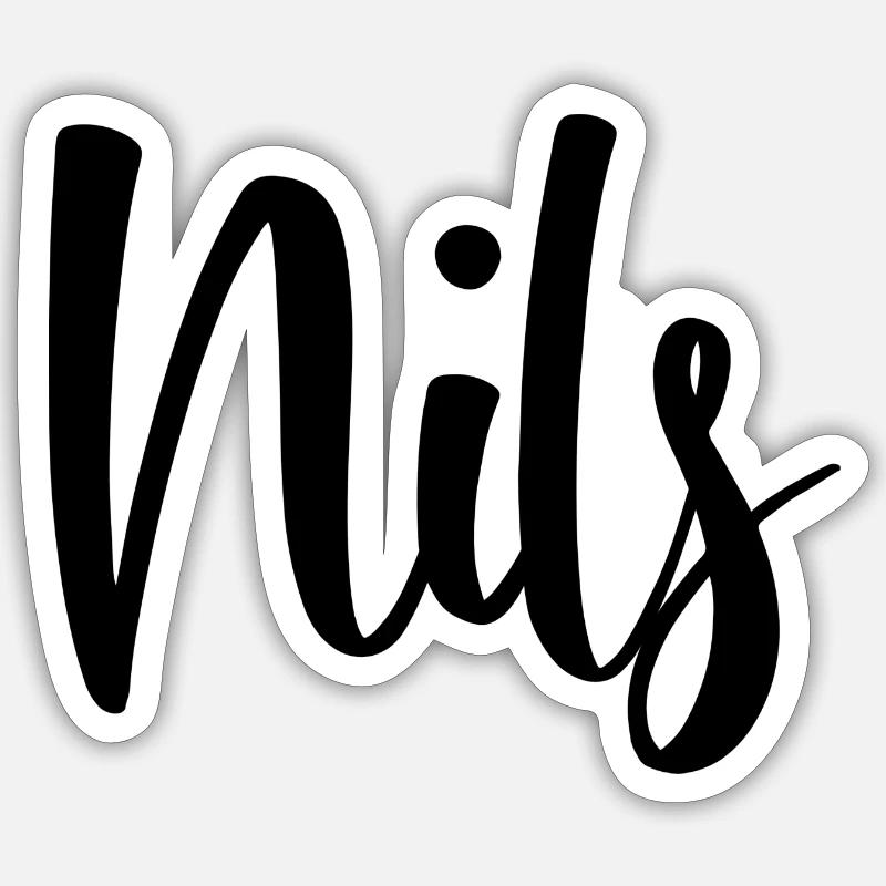Nom - Nils - Sticker taille S (10 x 10 cm) - blanc mat