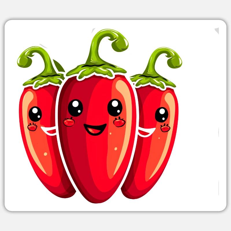 Piment - Sticker taille S (10 x 10 cm) - blanc mat