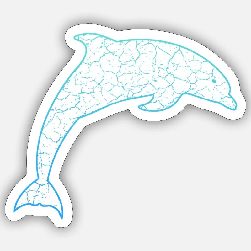 Delfin - Sticker Größe S (10 x 10 cm) - Mattweiß