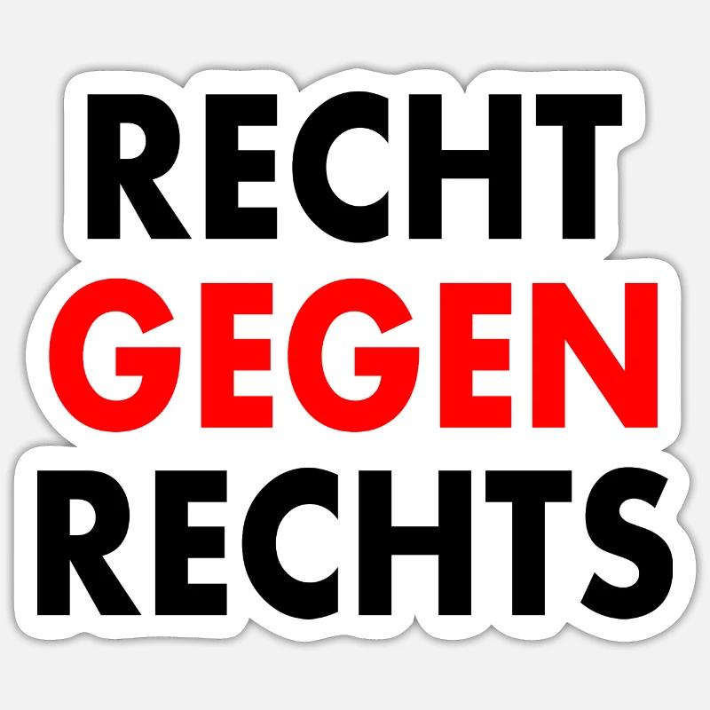 Recht gegen rechts - Sticker Größe S (10 x 10 cm) - Mattweiß