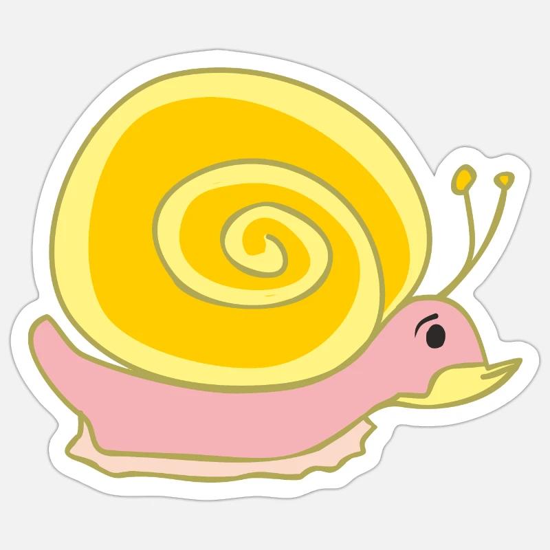Escargots - Sticker taille S (10 x 10 cm) - blanc mat