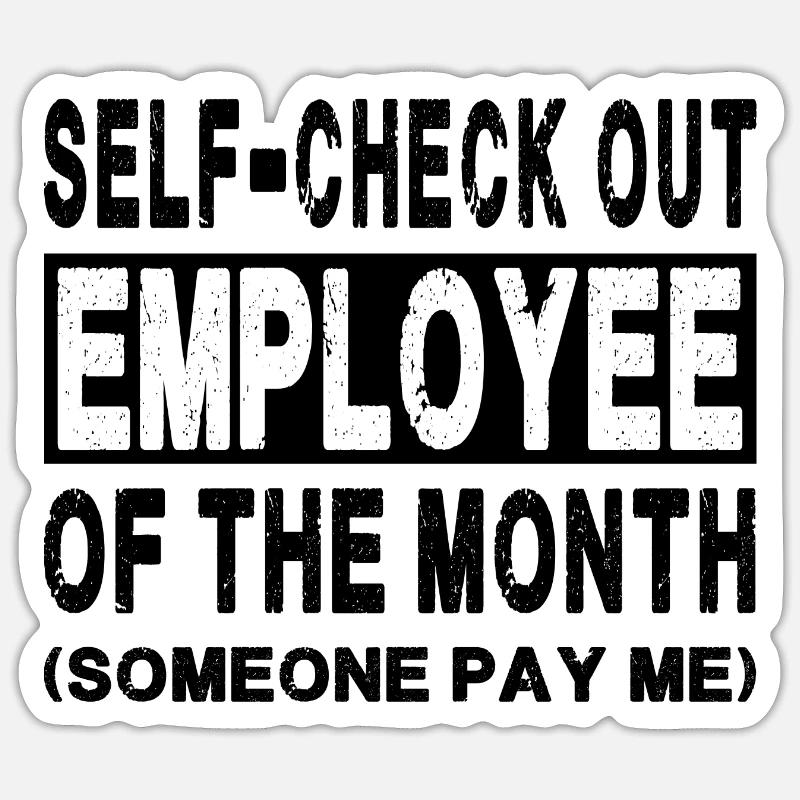 Self-Check-Out - Mitarbeiter des Monats Sticker Größe S (10 x 10 cm)