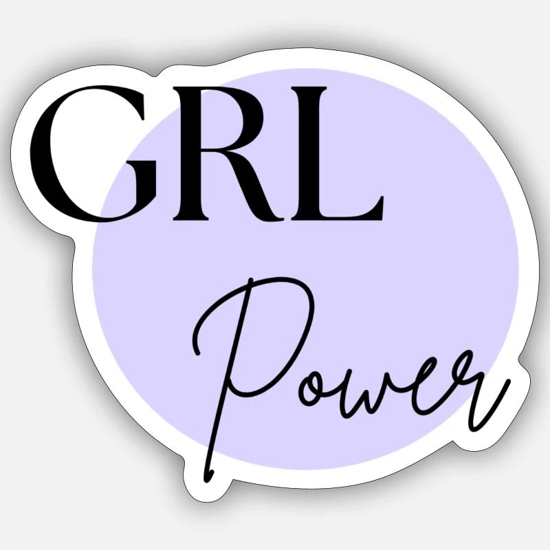 GRL Power - Sticker Größe S (10 x 10 cm) - Mattweiß