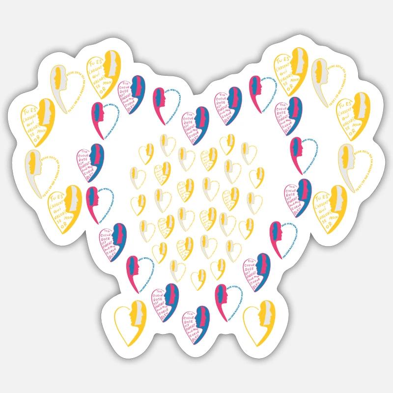 La coupe du coeur. - Sticker taille S (10 x 10 cm) - blanc mat