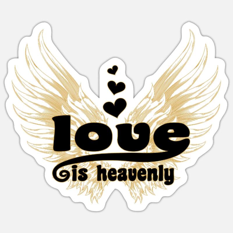 Liebe ist himmlisch - Sticker Größe S (10 x 10 cm) - Mattweiß