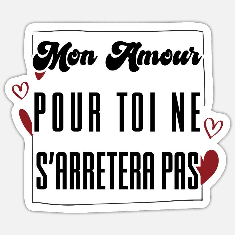 MEINE LIEBE ZU DIR WIRD NICHT AUFHÖREN. Geschenk. Sticker Größe S (10 x 10 cm)