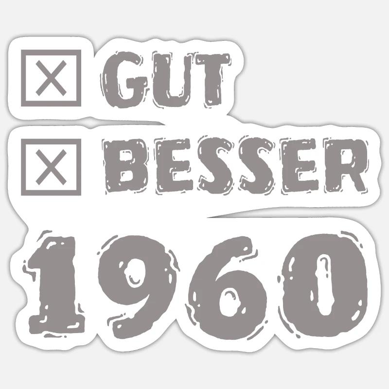 1960 - Sticker Größe S (10 x 10 cm) - Mattweiß