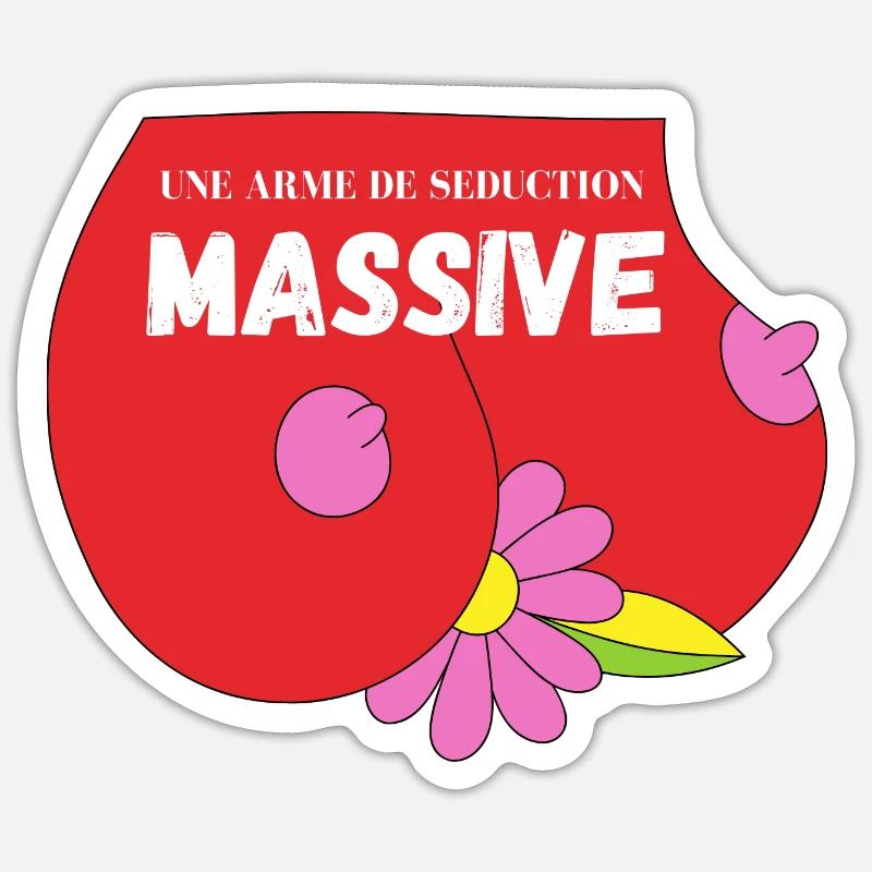 ARME DE SEDUCTION MASSIVE - Sticker taille S (10 x 10 cm) - blanc mat