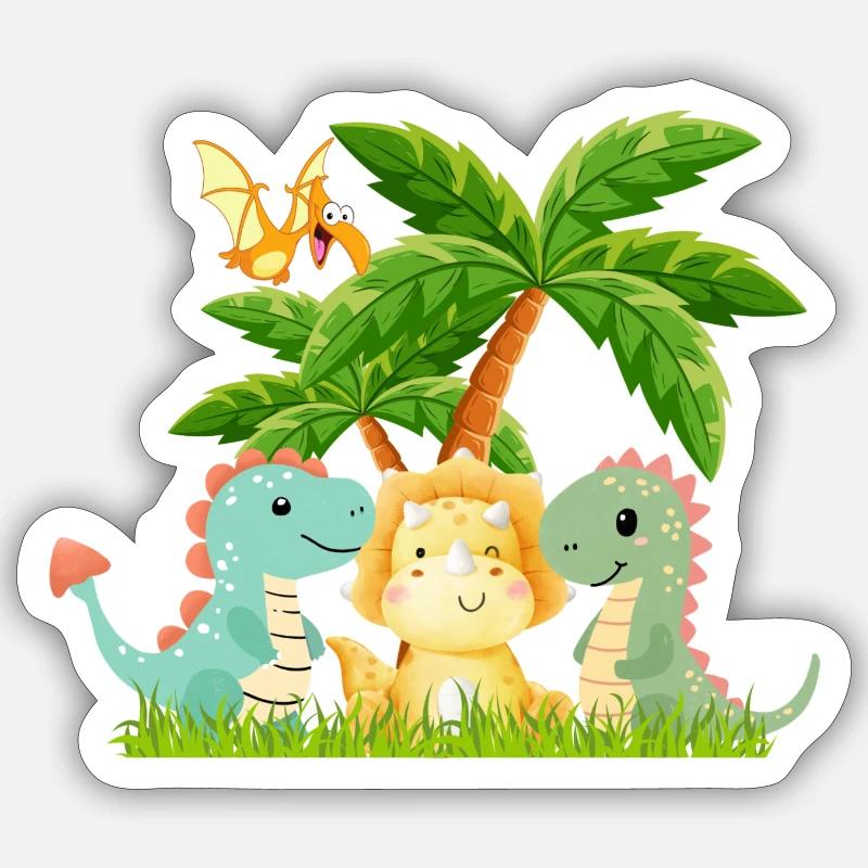 Dino - Sticker size S (10 x 10 cm) - white matte