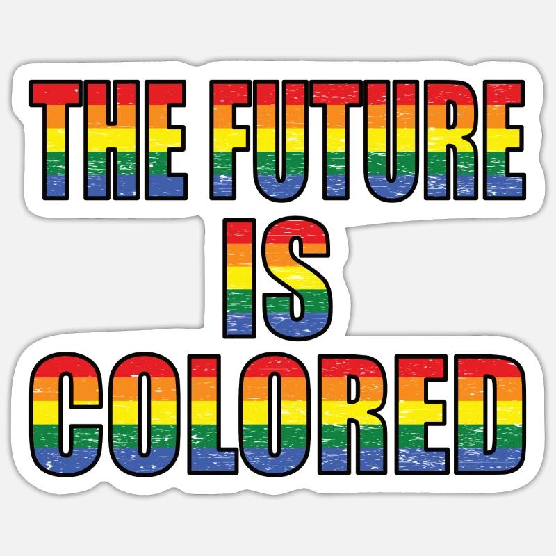 The Future is colored, Pride Month - Sticker Größe S (10 x 10 cm) - Mattweiß