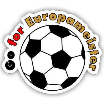 Go for Europameister - Sticker Größe S (10 x 10 cm) - Mattweiß - Vorne