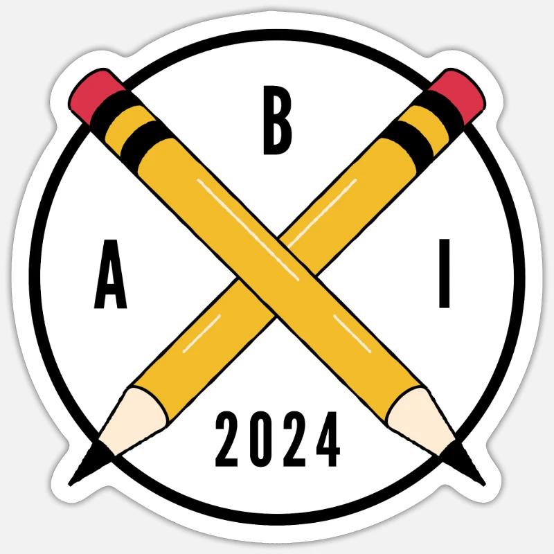 Abi 2024 Abitur 2024 Abschluss Schulabschluss - Sticker Größe S (10 x 10 cm) - Mattweiß
