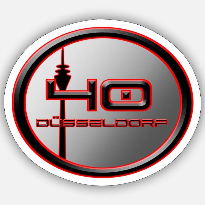 Düsseldorf - Sticker Größe S (10 x 10 cm) - Mattweiß