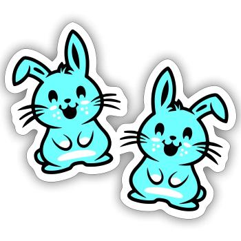 Lapin de Pâques Pâques - Sticker taille S (10 x 10 cm) - blanc mat - Devant