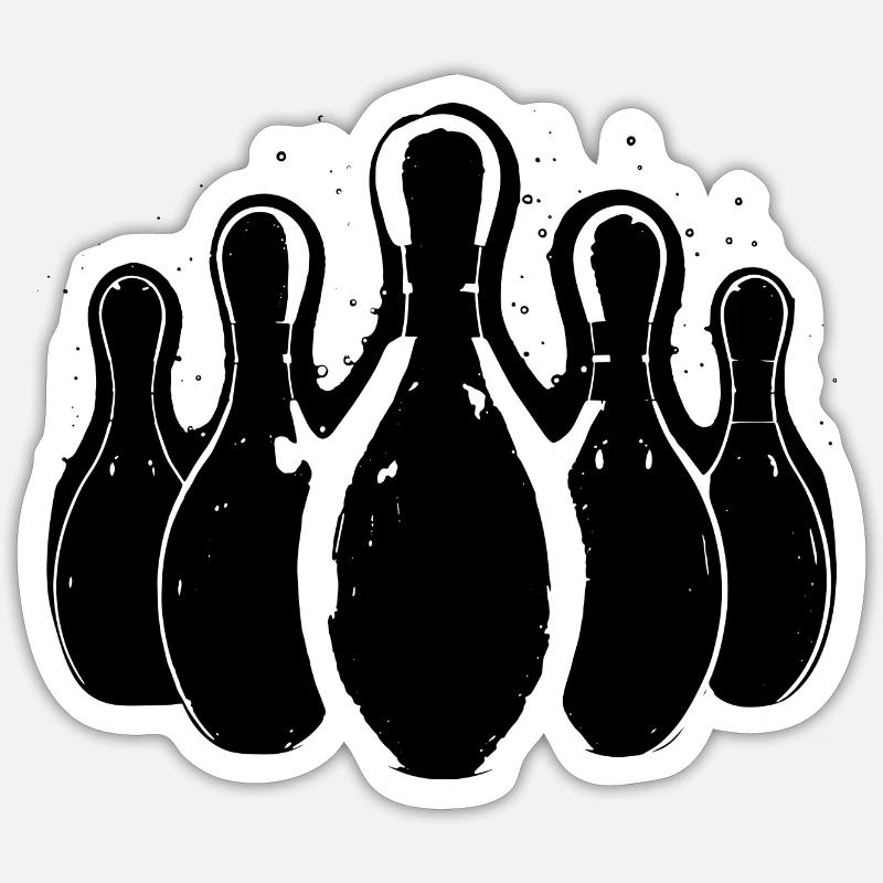 Graphismes de bowling - Sticker taille S (10 x 10 cm) - blanc mat