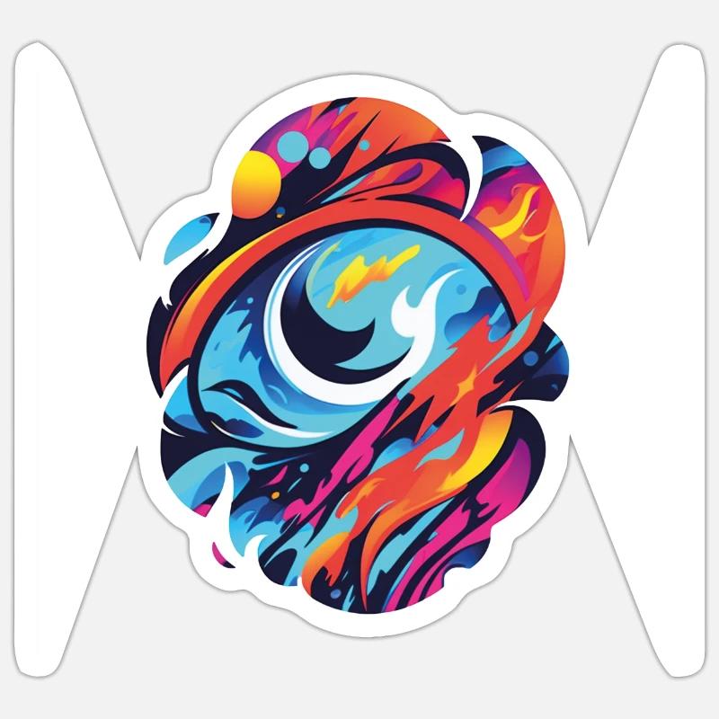 Œil coloré : représentation astucieuse de l’âme Sticker taille S (10 x 10 cm)