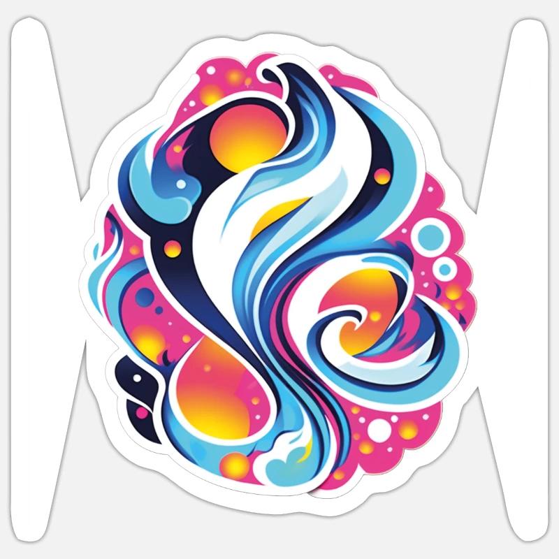 L’abstraction colorée : une danse Sticker taille S (10 x 10 cm)