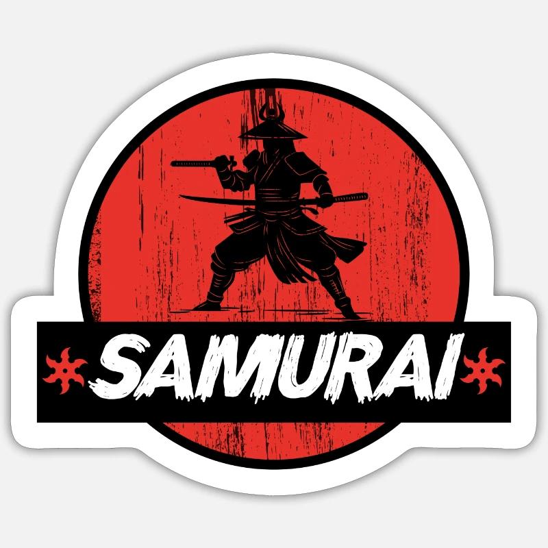 Samurai - Sticker Größe S (10 x 10 cm) - Mattweiß
