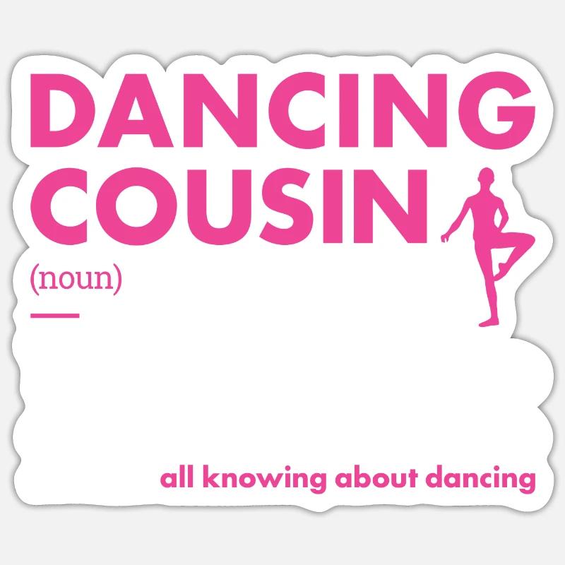 Danseur Cousin Définition Danse - Sticker taille S (10 x 10 cm) - blanc mat