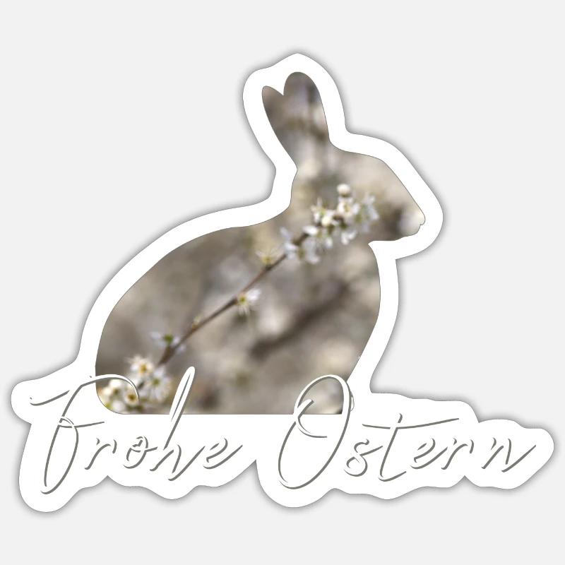 Happy Easter Bunny - Sticker size S (10 x 10 cm) - white matte