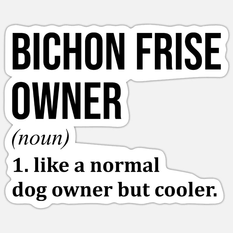 Bichon frisé - Sticker taille S (10 x 10 cm) - blanc mat