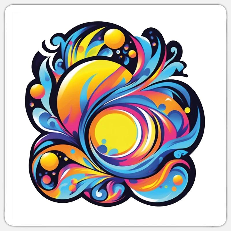 Rainbow Swirl : une explosion d’énergie créatrice Sticker taille S (10 x 10 cm)