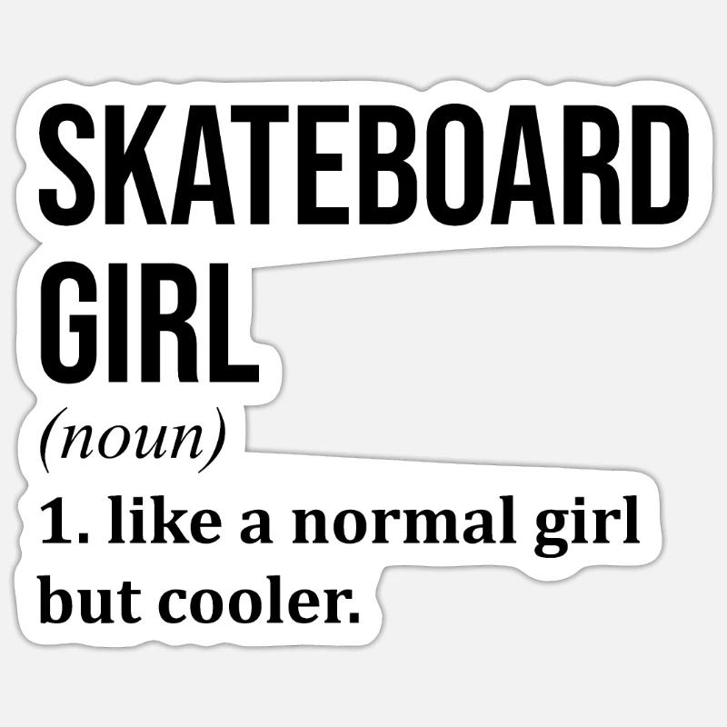 skateboard - Sticker taille S (10 x 10 cm) - blanc mat