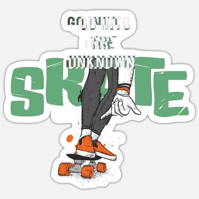 Skateboard - Sticker taille S (10 x 10 cm) - blanc mat