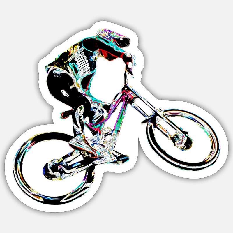MTB MTB Downhill - Sticker Größe S (10 x 10 cm) - Mattweiß