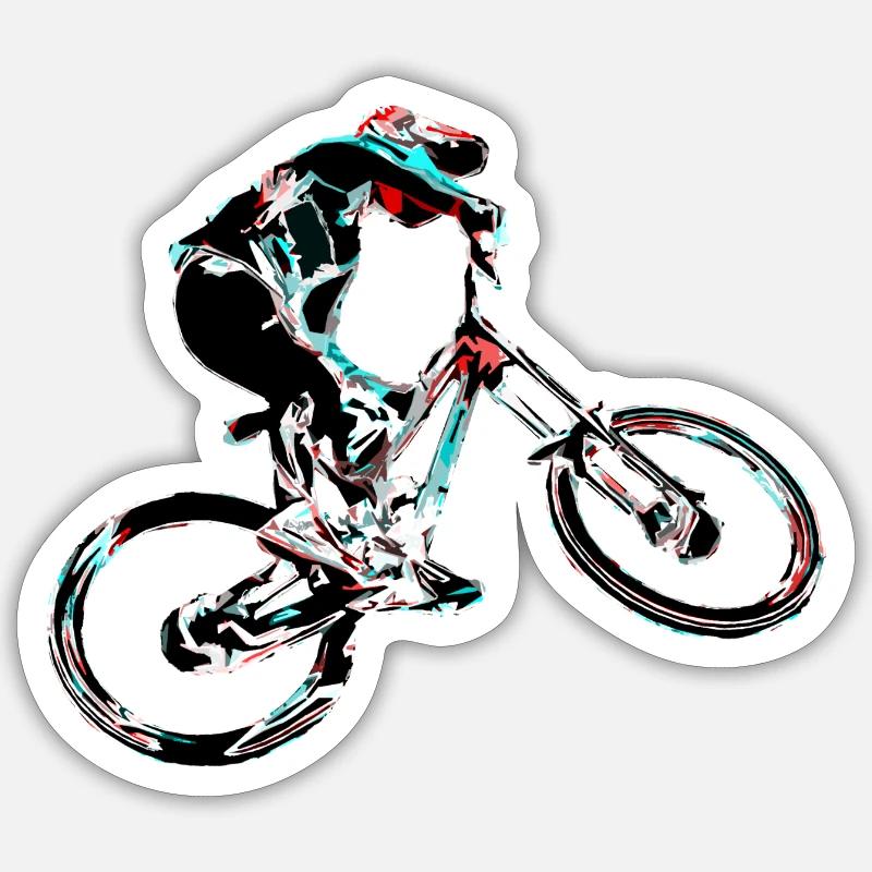 Downhill mountain biking - Sticker size S (10 x 10 cm) - white matte