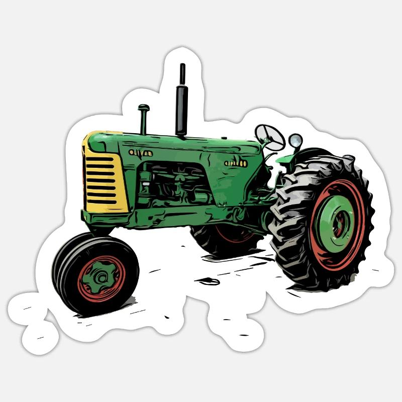 Oliver 88 Traktor - Sticker Größe S (10 x 10 cm) - Mattweiß