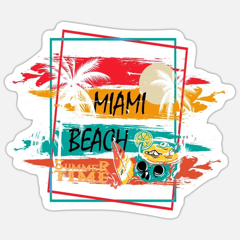 Summer Vibes Miami Beach Sticker size S (10 x 10 cm)