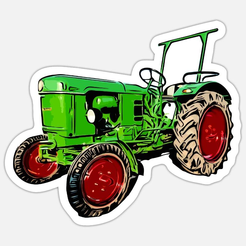 Alter Traktor Deutz D25 - Sticker Größe S (10 x 10 cm) - Mattweiß