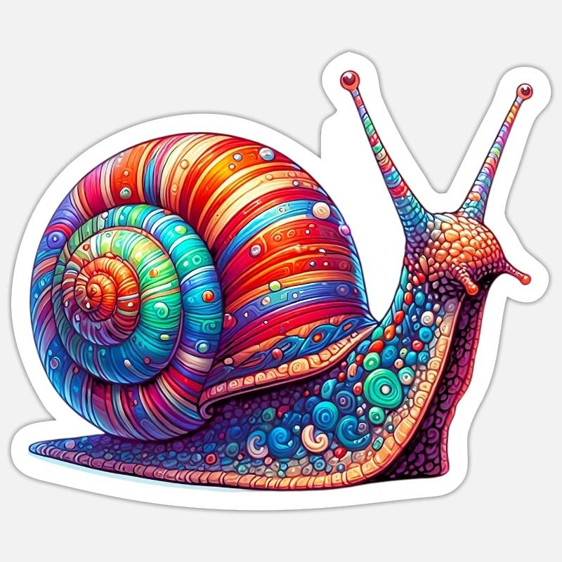 Escargot - Sticker taille S (10 x 10 cm) - blanc mat