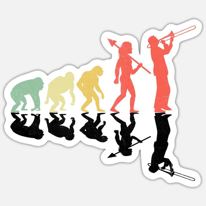 Tromboniste Trombone Player Evolution Marching Band Sticker taille S (10 x 10 cm)