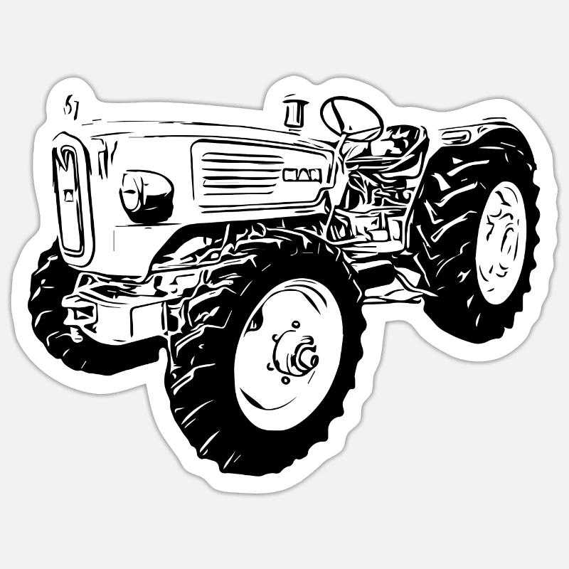 Ackerdiesel Allrad Traktor 4N2 - Sticker Größe S (10 x 10 cm) - Mattweiß