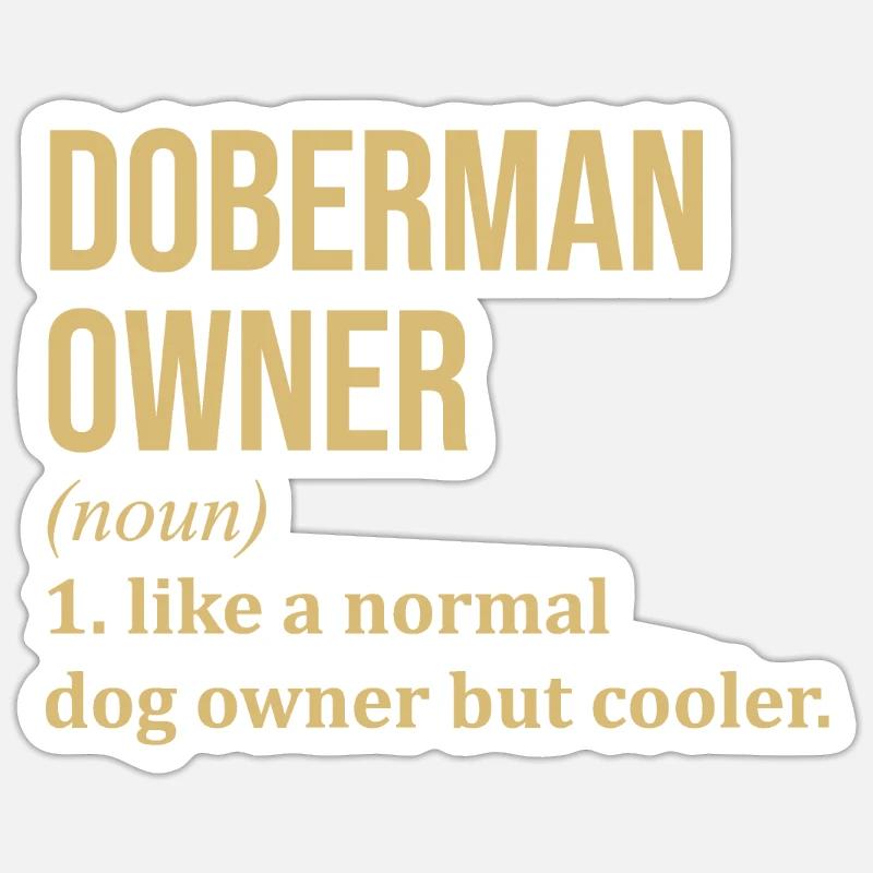 Doberman - Sticker taille S (10 x 10 cm) - blanc mat