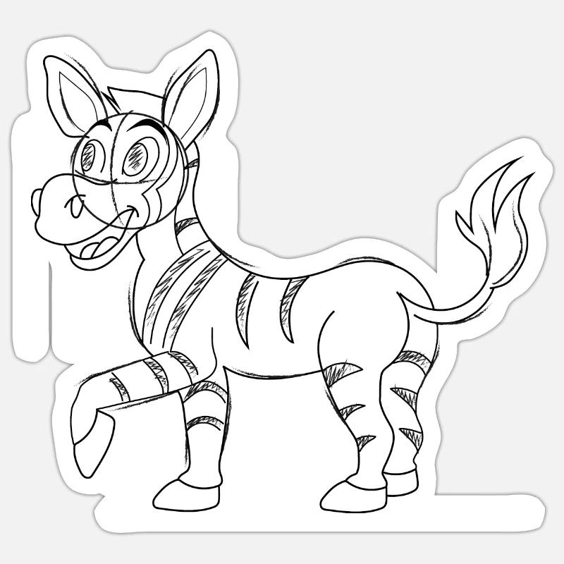 Zebra - Sticker size S (10 x 10 cm) - white matte