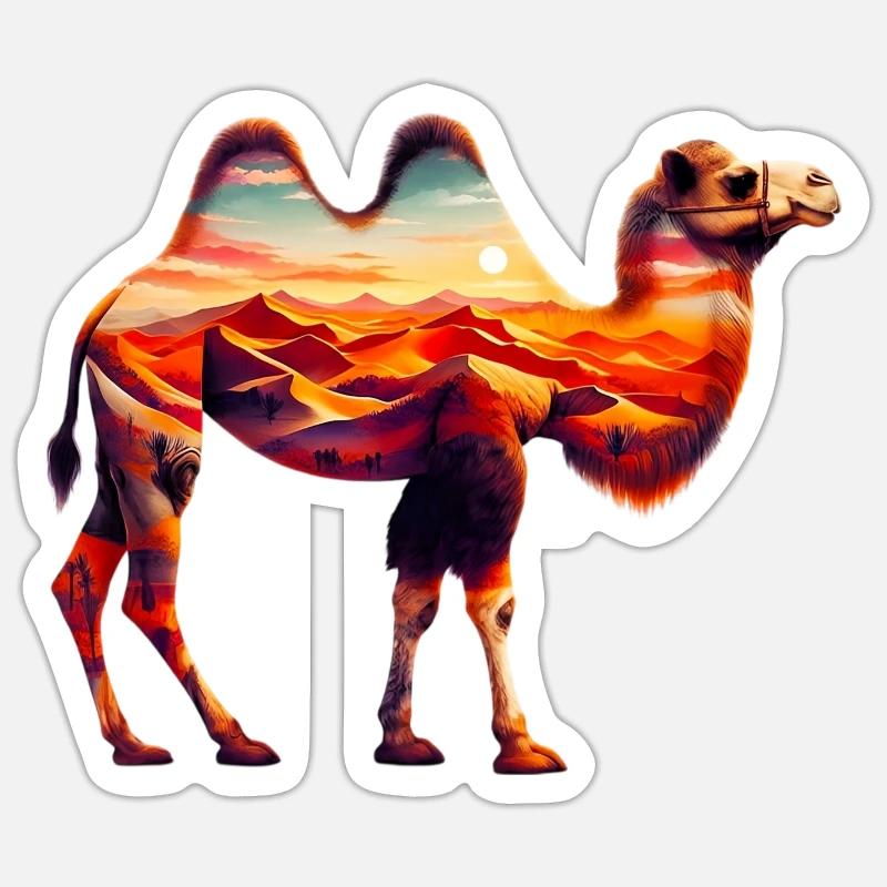 Camel - Sticker size S (10 x 10 cm) - white matte